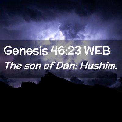 Picture 02 - Genesis 46:23 WEB - The son of Dan: - Bible Verse Picture