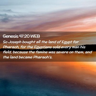 Picture 02 - Genesis 47:20 WEB - So Joseph bought all the land of Egypt for - Bible Verse Picture