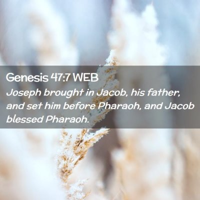 Picture 02 - Genesis 47:7 WEB - Joseph brought in Jacob, his father, and set him - Bible Verse Picture