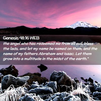 Picture 02 - Genesis 48:16 WEB - the angel who has redeemed me from all evil, - Bible Verse Picture