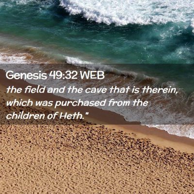 Picture 02 - Genesis 49:32 WEB - the field and the cave that is therein, which was - Bible Verse Picture