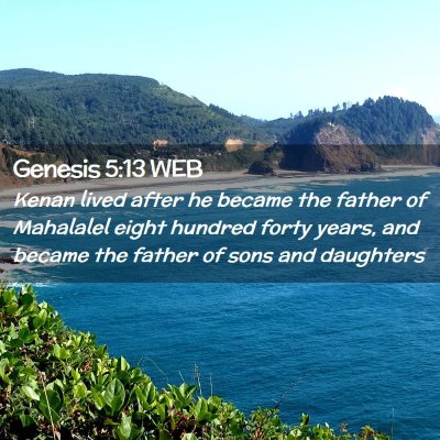 Picture 02 - Genesis 5:13 WEB - Kenan lived after he became the father of - Bible Verse Picture