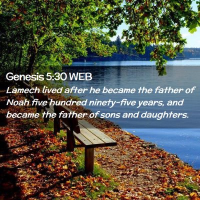 Picture 02 - Genesis 5:30 WEB - Lamech lived after he became the father of Noah - Bible Verse Picture