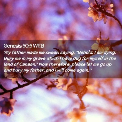 Picture 02 - Genesis 50:5 WEB - 'My father made me swear, saying, 