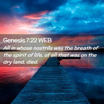 Picture 02 - Genesis 7:22 WEB - All in whose nostrils was the breath of the - Bible Verse Picture