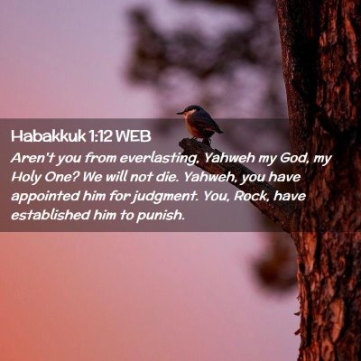 Picture 02 - Habakkuk 1:12 WEB - Aren't you from everlasting, Yahweh my God, my - Bible Verse Picture