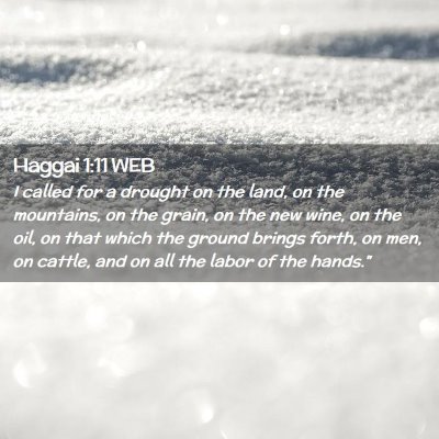 Picture 02 - Haggai 1:11 WEB - I called for a drought on the land, on the - Bible Verse Picture