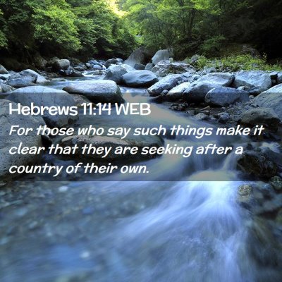 Picture 02 - Hebrews 11:14 WEB - For those who say such things make it clear that - Bible Verse Picture