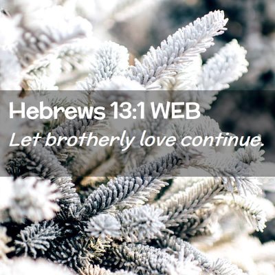 Picture 02 - Hebrews 13:1 WEB - Let brotherly love - Bible Verse Picture