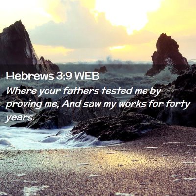 Picture 02 - Hebrews 3:9 WEB - Where your fathers tested me by proving me, And - Bible Verse Picture