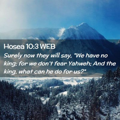 Picture 02 - Hosea 10:3 WEB - Surely now they will say, 