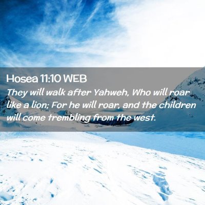 Picture 02 - Hosea 11:10 WEB - They will walk after Yahweh, Who will roar like a - Bible Verse Picture