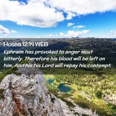 Picture 02 - Hosea 12:14 WEB - Ephraim has provoked to anger most bitterly. - Bible Verse Picture