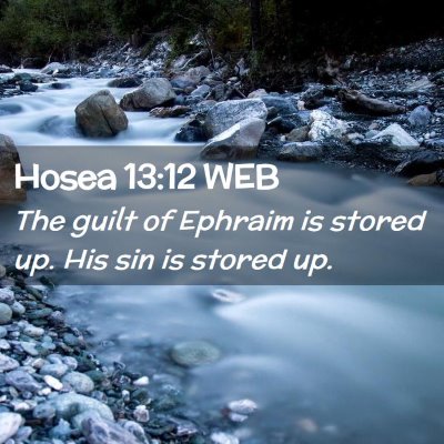 Picture 02 - Hosea 13:12 WEB - The guilt of Ephraim is stored up. His sin is - Bible Verse Picture