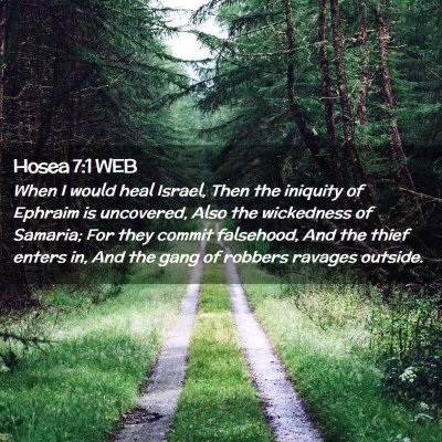 Picture 02 - Hosea 7:1 WEB - When I would heal Israel, Then the iniquity of - Bible Verse Picture