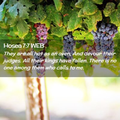 Picture 02 - Hosea 7:7 WEB - They are all hot as an oven, And devour their - Bible Verse Picture