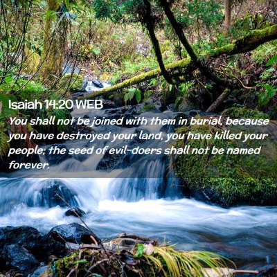 Picture 02 - Isaiah 14:20 WEB - You shall not be joined with them in burial, - Bible Verse Picture