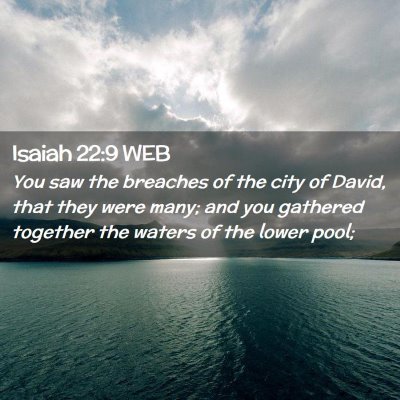 Picture 02 - Isaiah 22:9 WEB - You saw the breaches of the city of David, that - Bible Verse Picture