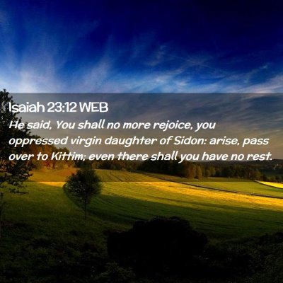 Picture 02 - Isaiah 23:12 WEB - He said, You shall no more rejoice, you oppressed - Bible Verse Picture