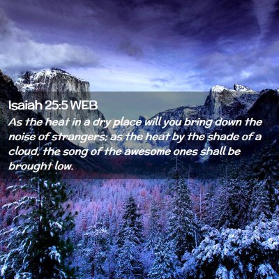 Picture 02 - Isaiah 25:5 WEB - As the heat in a dry place will you bring down - Bible Verse Picture