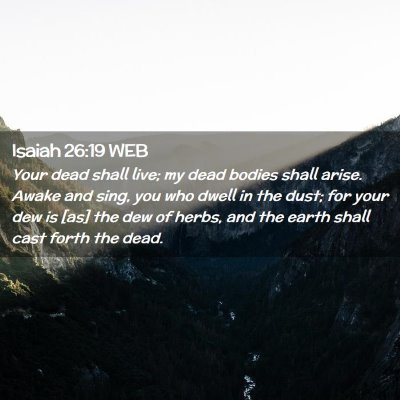 Picture 02 - Isaiah 26:19 WEB - Your dead shall live; my dead bodies shall arise. - Bible Verse Picture