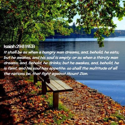 Picture 02 - Isaiah 29:8 WEB - It shall be as when a hungry man dreams, and, - Bible Verse Picture