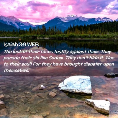Picture 02 - Isaiah 3:9 WEB - The look of their faces testify against them. - Bible Verse Picture