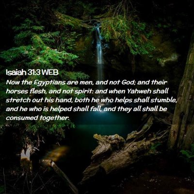 Picture 02 - Isaiah 31:3 WEB - Now the Egyptians are men, and not God; and their - Bible Verse Picture