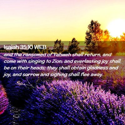 Picture 02 - Isaiah 35:10 WEB - and the ransomed of Yahweh shall return, and come - Bible Verse Picture