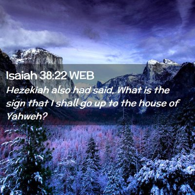 Picture 02 - Isaiah 38:22 WEB - Hezekiah also had said, What is the sign that I - Bible Verse Picture