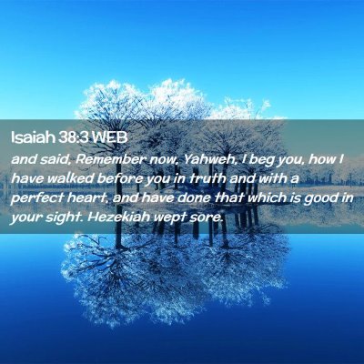 Picture 02 - Isaiah 38:3 WEB - and said, Remember now, Yahweh, I beg you, how I - Bible Verse Picture