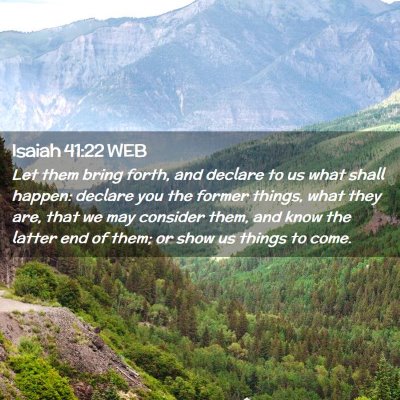 Picture 02 - Isaiah 41:22 WEB - Let them bring forth, and declare to us what - Bible Verse Picture