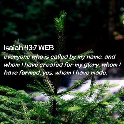 Picture 02 - Isaiah 43:7 WEB - everyone who is called by my name, and whom I - Bible Verse Picture