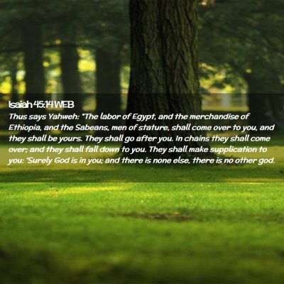 Picture 02 - Isaiah 45:14 WEB - Thus says Yahweh: 