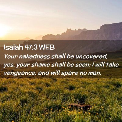 Picture 02 - Isaiah 47:3 WEB - Your nakedness shall be uncovered, yes, your - Bible Verse Picture