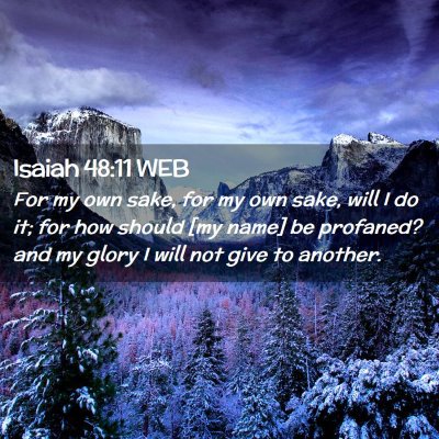 Picture 02 - Isaiah 48:11 WEB - For my own sake, for my own sake, will I do it; - Bible Verse Picture