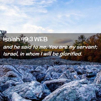 Picture 02 - Isaiah 49:3 WEB - and he said to me, You are my servant; Israel, in - Bible Verse Picture
