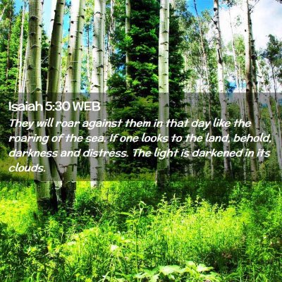 Picture 02 - Isaiah 5:30 WEB - They will roar against them in that day like the - Bible Verse Picture