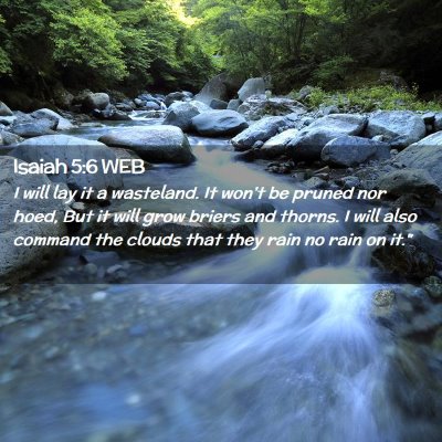 Picture 02 - Isaiah 5:6 WEB - I will lay it a wasteland. It won't be pruned nor - Bible Verse Picture