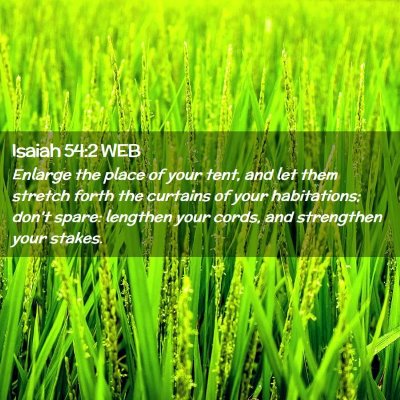 Picture 02 - Isaiah 54:2 WEB - Enlarge the place of your tent, and let them - Bible Verse Picture