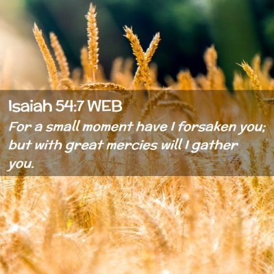 Picture 02 - Isaiah 54:7 WEB - For a small moment have I forsaken you; but with - Bible Verse Picture