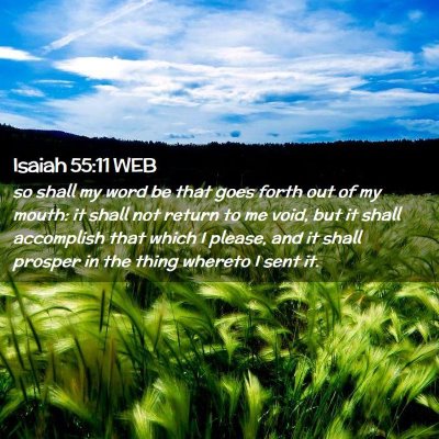 Picture 02 - Isaiah 55:11 WEB - so shall my word be that goes forth out of my - Bible Verse Picture