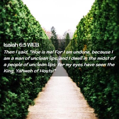 Picture 02 - Isaiah 6:5 WEB - Then I said, 