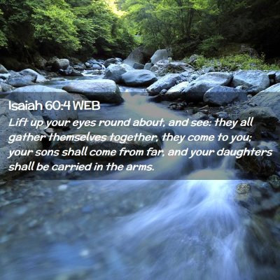 Picture 02 - Isaiah 60:4 WEB - Lift up your eyes round about, and see: they all - Bible Verse Picture