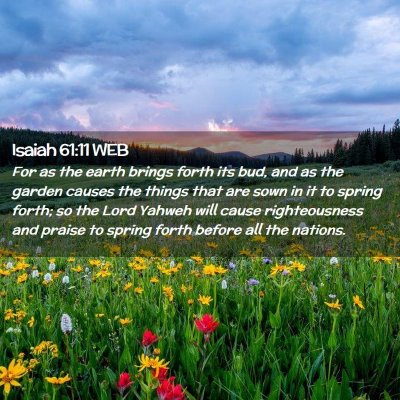 Picture 02 - Isaiah 61:11 WEB - For as the earth brings forth its bud, and as the - Bible Verse Picture
