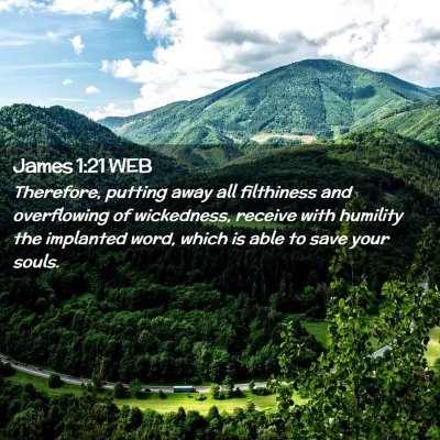 Picture 02 - James 1:21 WEB - Therefore, putting away all filthiness and - Bible Verse Picture