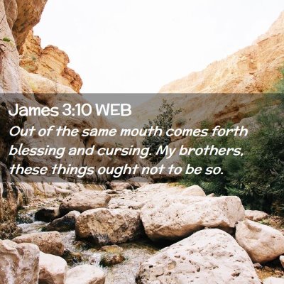 Picture 02 - James 3:10 WEB - Out of the same mouth comes forth blessing and - Bible Verse Picture
