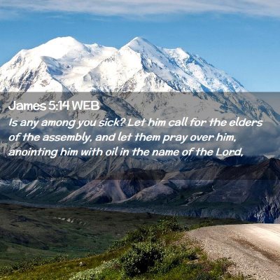 Picture 02 - James 5:14 WEB - Is any among you sick? Let him call for the - Bible Verse Picture