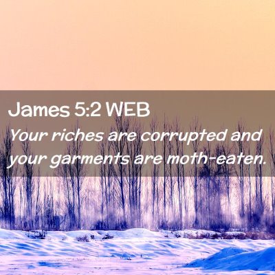 Picture 02 - James 5:2 WEB - Your riches are corrupted and your garments are - Bible Verse Picture