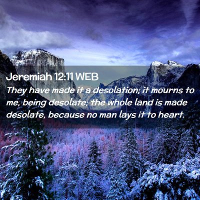 Picture 02 - Jeremiah 12:11 WEB - They have made it a desolation; it mourns to me, - Bible Verse Picture
